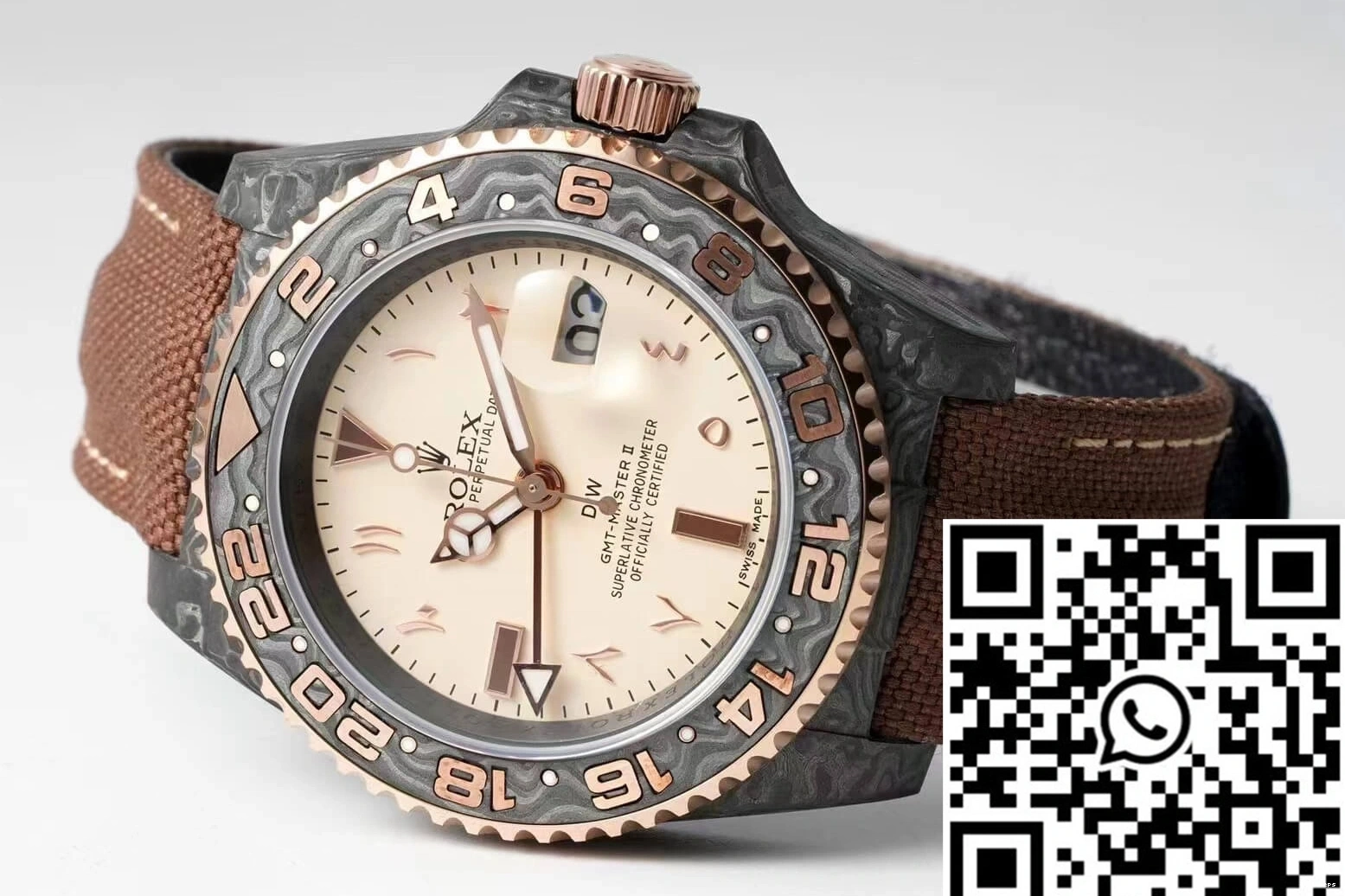 GMT-MASTER II Rolex Strap Fiber Carbon Brown Diw Fabric 0501
